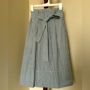 Club Monaco Cotton Skirt - Size 2 - Green & White Striped